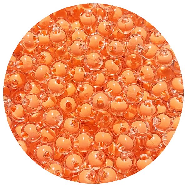 Aprox 100 Miçangas Pérola Laranja Bola 8mm Passante para bijuteria 25g