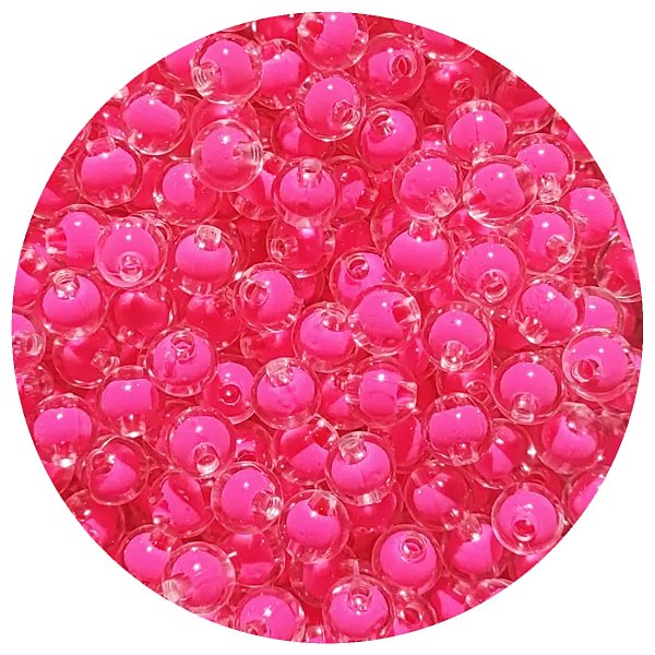 Aprox 100 Miçangas Pérola Pink Bola 8mm Passante para bijuteria 25g