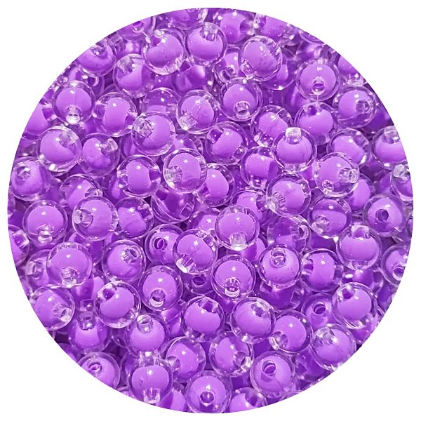 Aprox 300 Miçangas Pérola Lilás Bola 8mm Passante para bijuteria 80g
