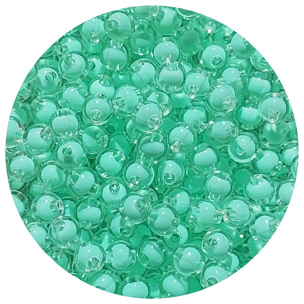 Aprox 300 Miçangas Pérola Verde Água Bola 8mm Passante para bijuteria 80g
