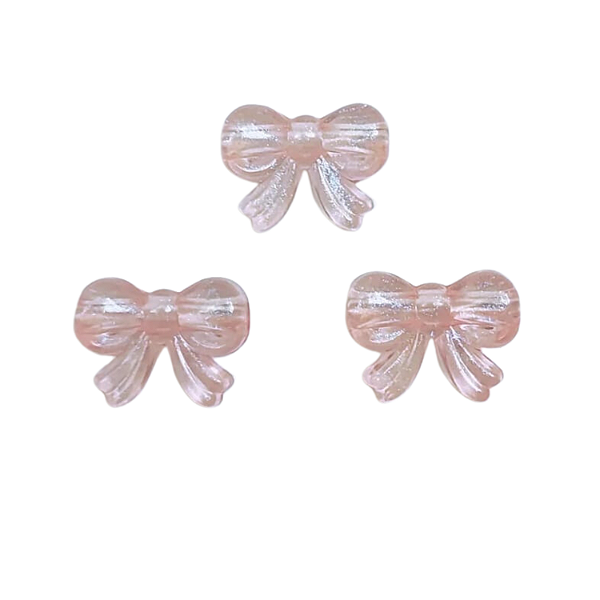 Kit com 50 Miçangas Infantil Entremeio Laço para Pulseira cor Rosa