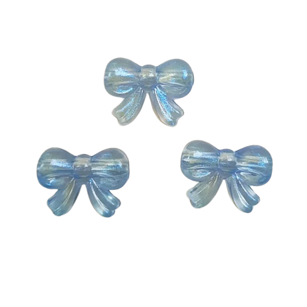 Kit com 50 Miçangas Infantil Entremeio Laço para Pulseira cor Azul Médio
