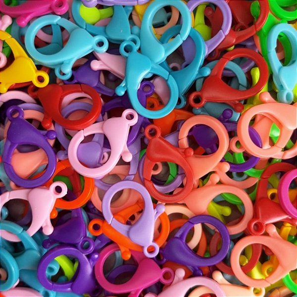 50 pçs fecho lagosta acrílico fosco 35mm Chaveiro Artesanato cor Colorido