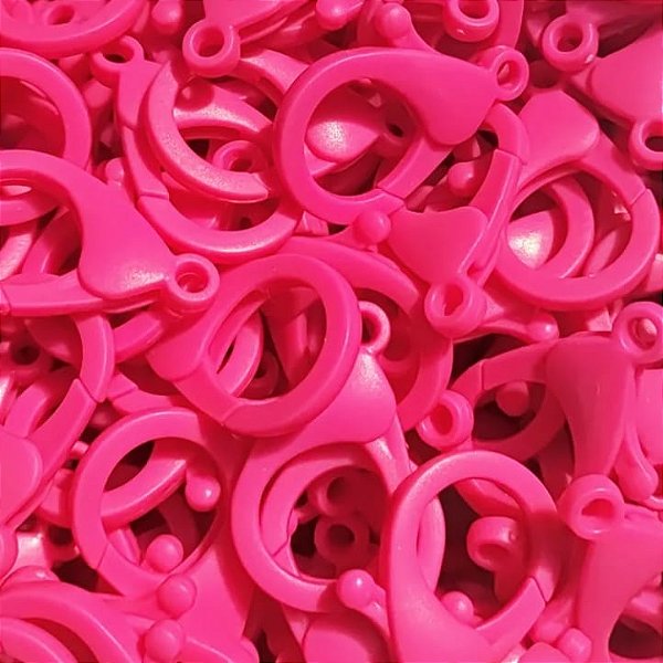 50 pçs fecho lagosta acrílico fosco 35mm Chaveiro Artesanato cor Pink