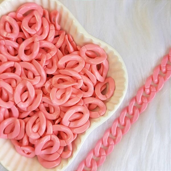 100 Pçs Elo Corrente De Plástico P Bijuterias Acessórios Bolsas Rosa