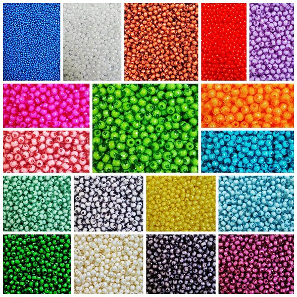 Kit 2000 Pérolas Miçanga Sextavada 6mm Facetada Bijuteria