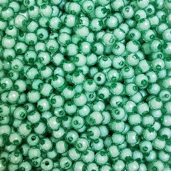 500 Pérolas Miçangas Sextavada 6mm Facetada cor Verde Água