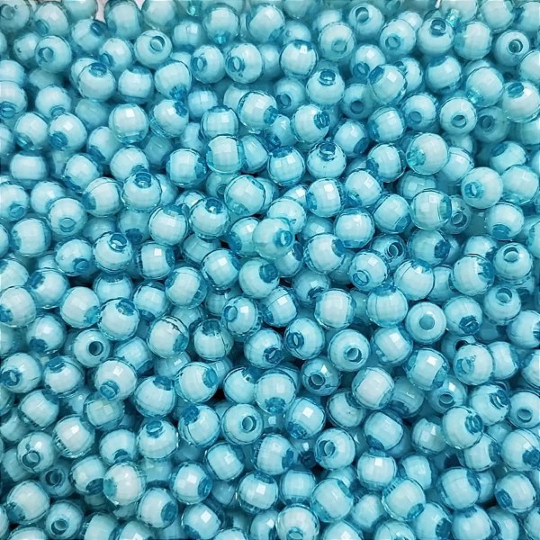 500 Pérolas Miçangas Sextavada 6mm Facetada cor Azul Claro