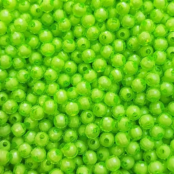 500 Pérolas Miçangas Sextavada 6mm Facetada cor Verde Neon