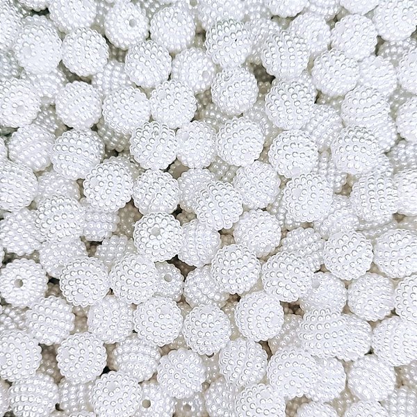 500g Pérola Craquelada Abs 10mm cor Branco Miçanga Amora