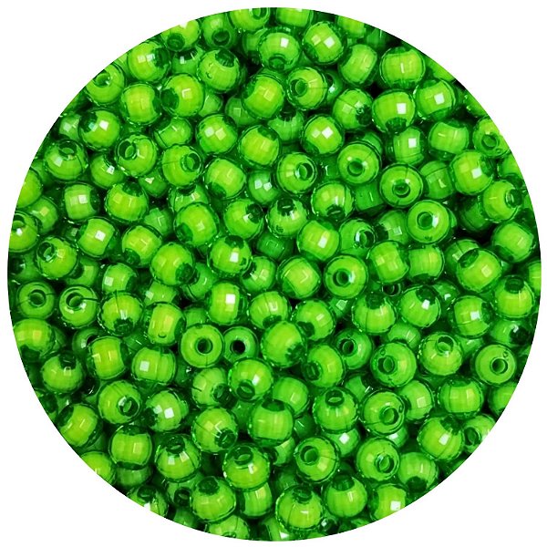 100 Miçangas Pérola Sextavada de 8mm cor Verde Médio