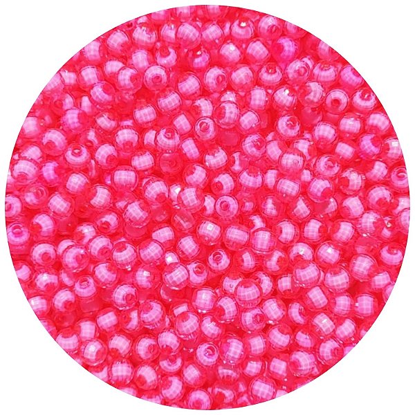 100 Miçangas Pérola Sextavada de 8mm cor Rosa Médio