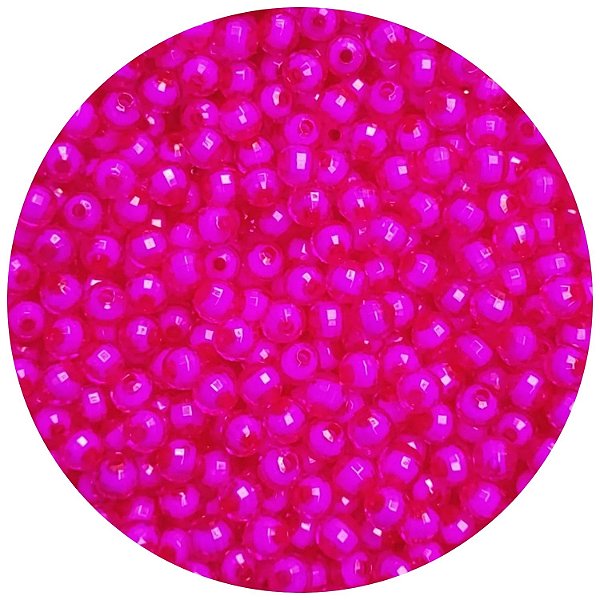 300 Miçangas Pérola Sextavada de 8mm cor Pink