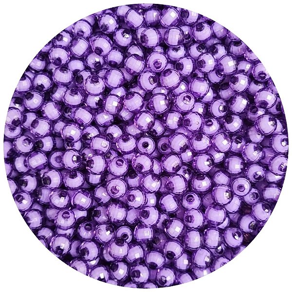 300 Miçangas Pérola Sextavada de 8mm cor Lilás