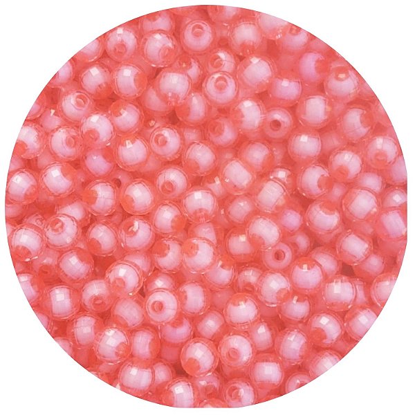 300 Miçangas Pérola Sextavada de 8mm cor Rosa Claro
