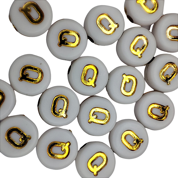 1200 Miçangas Letras do alfabeto Separadas Vogal e Consoante a sua escolha Branco e Dourado