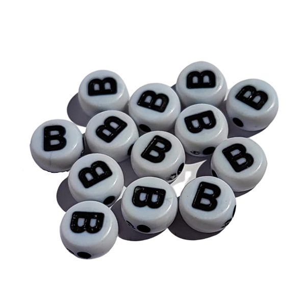 100 Miçangas Consoante (B) Branca E Preta