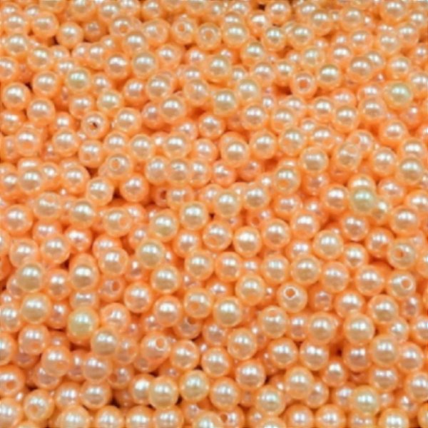 500 Miçangas Pérolas Tradicional 6mm ABS Laranja Missanga Artesanato