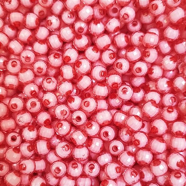 1000 Miçanga Sextavada 6mm cor Goiaba Pérolas Facetada Missanga Bijuteria