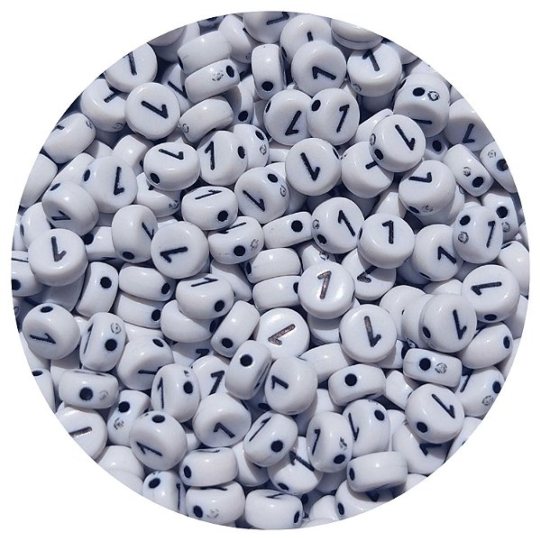 100 Miçangas Número 1 cor Branco e Preto Entremeio Bijuteria Artesanato