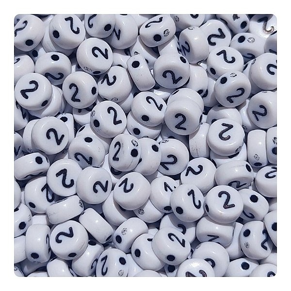 100 Miçangas Número 2 cor Branco e Preto Entremeio Bijuteria Artesanato