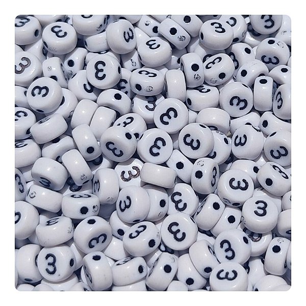 100 Miçangas Número 3 cor Branco e Preto Entremeio Bijuteria Artesanato