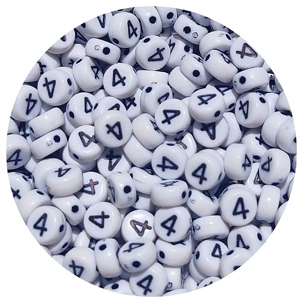 100 Miçangas Número 4 cor Branco e Preto Entremeio Bijuteria Artesanato