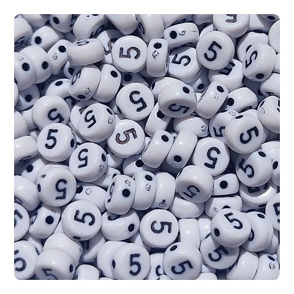 100 Miçangas Número 5 cor Branco e Preto Entremeio Bijuteria Artesanato