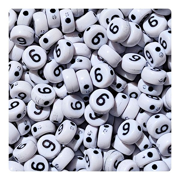 100 Miçangas Número 6 cor Branco e Preto Entremeio Bijuteria Artesanato