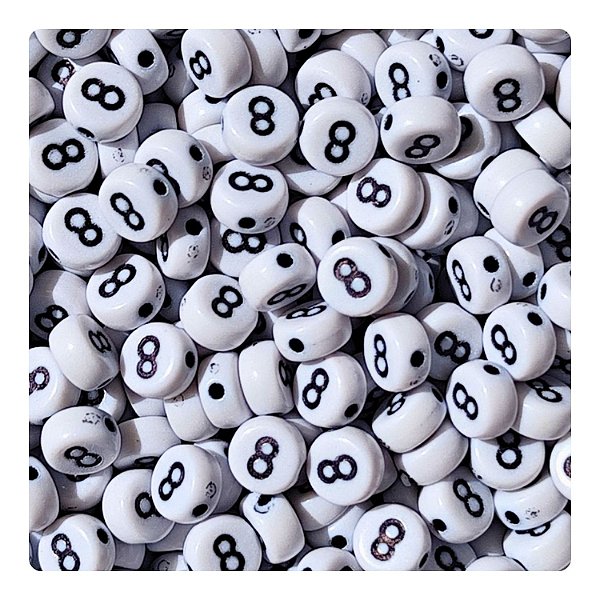 100 Miçangas Número 8 cor Branco e Preto Entremeio Bijuteria Artesanato