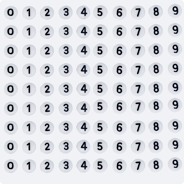 100 Miçangas Número Sortidos cor Branco e Preto Entremeio Bijuteria Artesanato