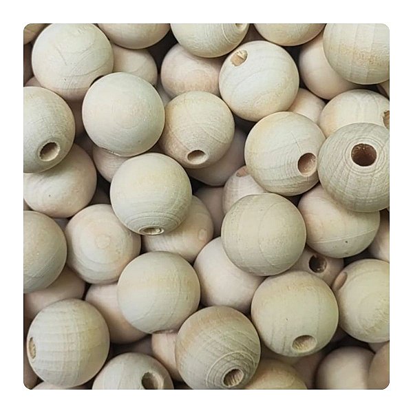 325pçs Miçangas Bola de Madeira 3 tamanhos 18 20 e 25mm  Macramê e Artesanato em Geral