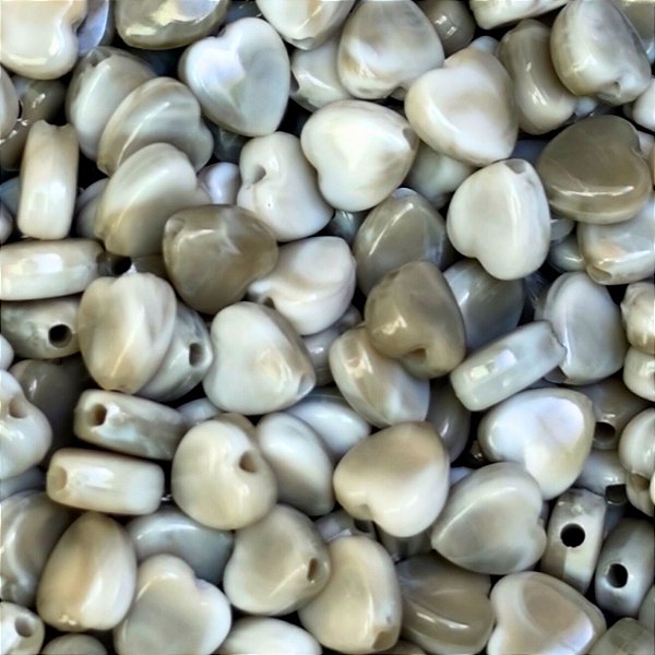 70g Entremeio Coração Mesclado cor Cinza Miçanga Passante Artesanato Bijuteria