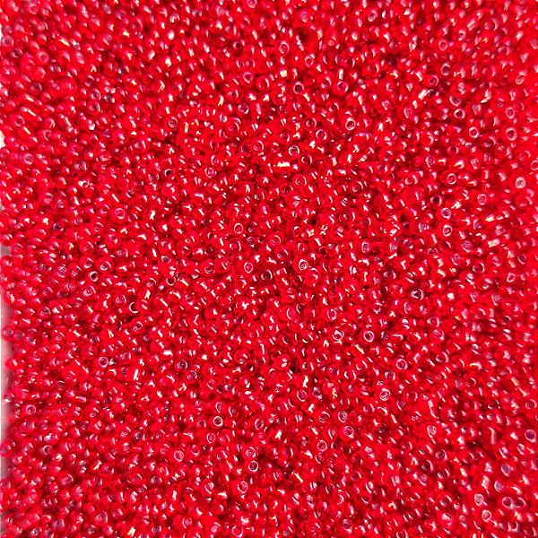 Miçangas 12/0 Kit com 40g Cor Vermelho Metalizada p/ Bijuterias Artesanato