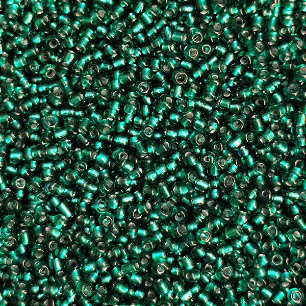 Miçangas 12/0 Kit com 40g Cor Verde Metalizada p/ Bijuterias Artesanato