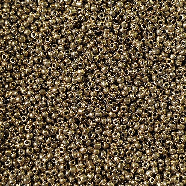 Miçangas 12/0 Kit com 40g Cor Ouro Velho Metalizada p/ Bijuterias Artesanato