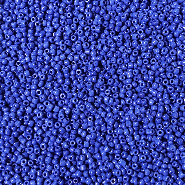 Miçangas 12/0 Kit com 40g Cor Leitosa Azul Médio p/ Bijuterias Artesanato