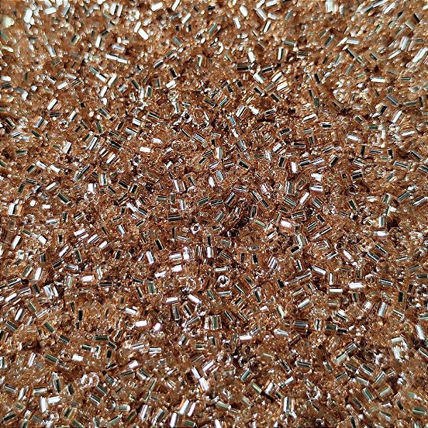 Miçangas 12/0 Kit com 40g Cor Vidrilho Champanhe p/ Bijuterias Artesanato