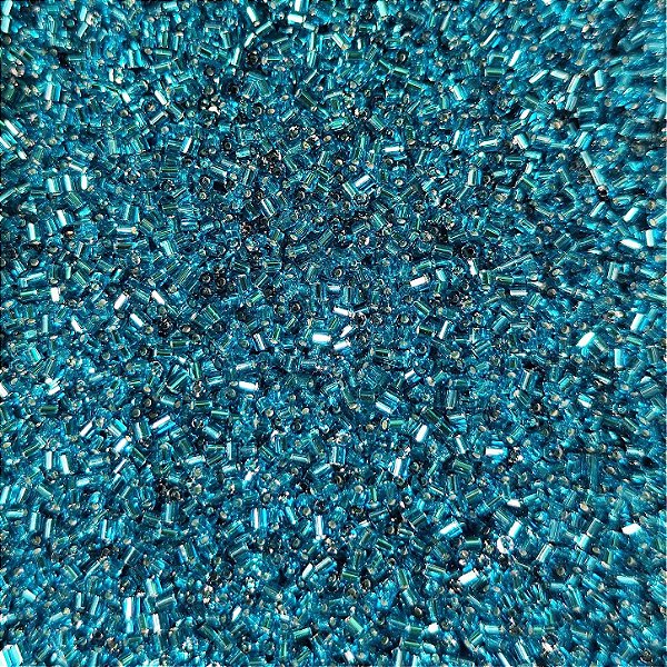 Miçangas 12/0 Kit com 40g Cor Vidrilho Turquesa p/ Bijuterias Artesanato