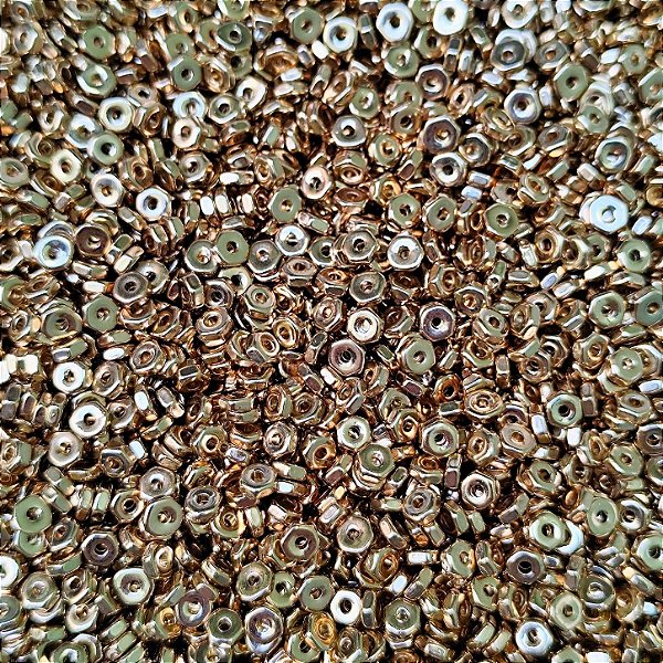 Miçangas Entremeio Kit com 40g Espaçador Sextavado Dourado ABS p/ Bijuterias Artesanato