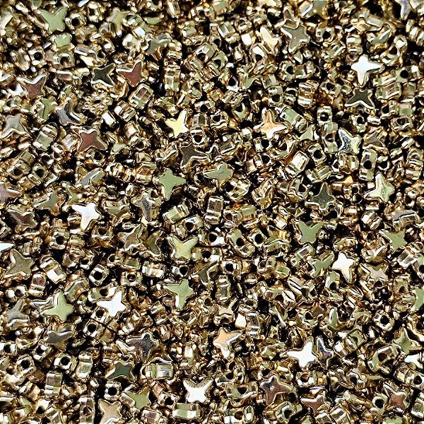Miçangas Entremeio Kit com 40g Borboleta Dourado ABS p/ Bijuterias Artesanato