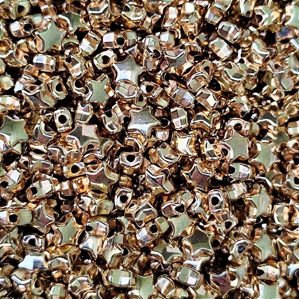 Miçangas Entremeio Kit com 40g Estrela Dourado ABS p/ Bijuterias Artesanato