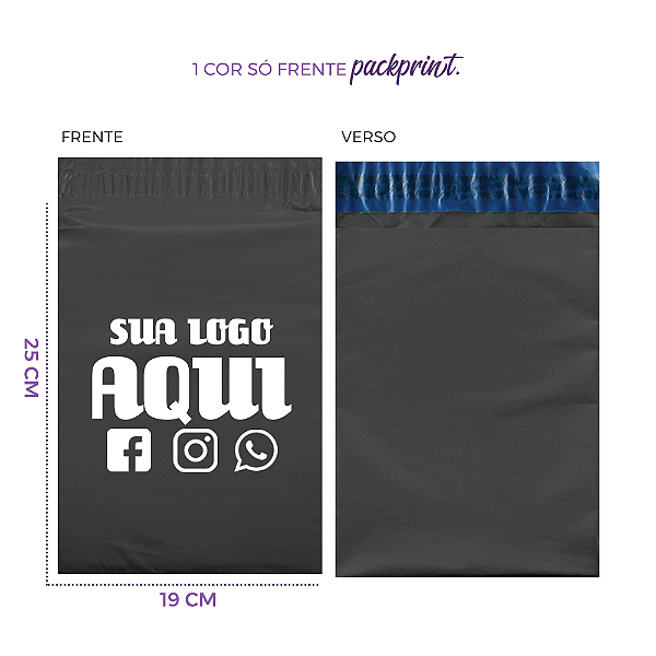 ENVELOPE DE SEGURANÇA 19x25 PERSONALIZADO ECOLOGIO ECONOMICO (CINZA) 250 unid