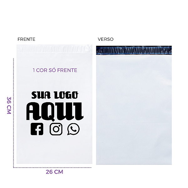 ENVELOPE DE SEGURANÇA 26x36 PERSONALIZADO COEX (BRANCO) 250 unid