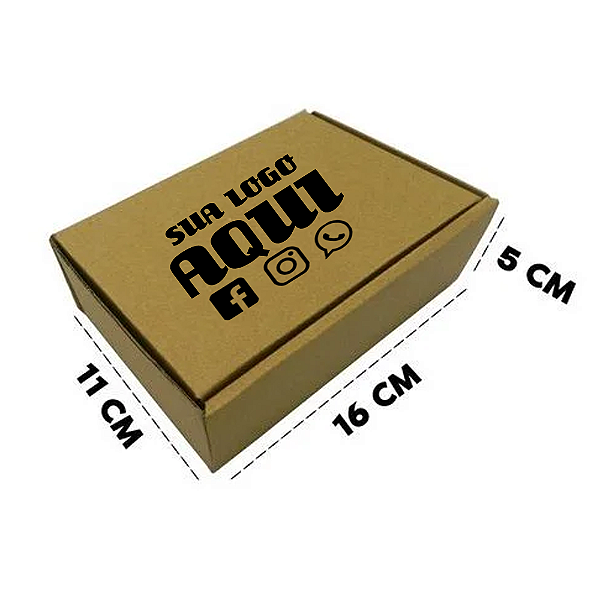 CAIXA DE PAPELÃO 16x11x5 CM PERSONALIZADA 100 unidades