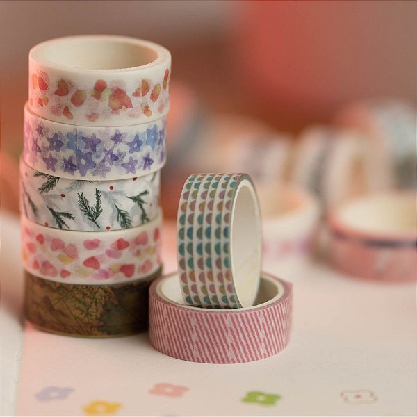 Washi Tapes Sortidas - 01 unidade ou 04 unidades