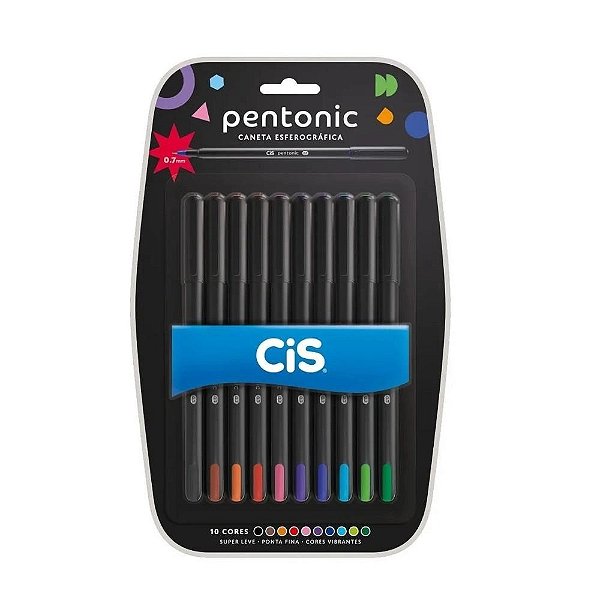 Caneta Esferográfica -  Cis  - Pentonic Com 10 Cores