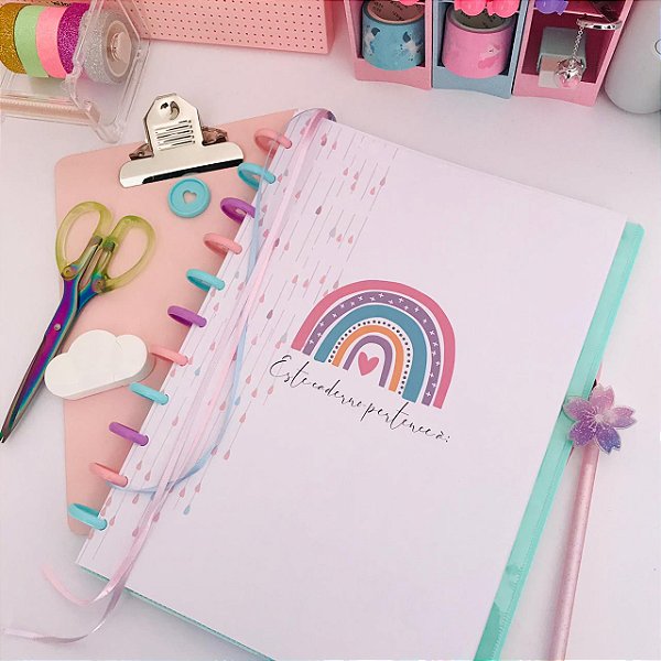 Caderno de Disco A5  - Buendia - Chuva de Verão (Rosa)