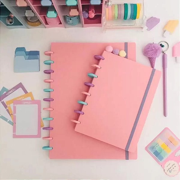 Caderno de Disco A4  - Buendia - Chuva de Verão (Rosa)