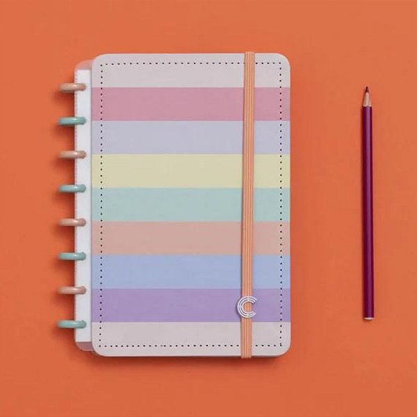 Caderno A5 - Caderno Inteligente - Arco-Íris Pastel